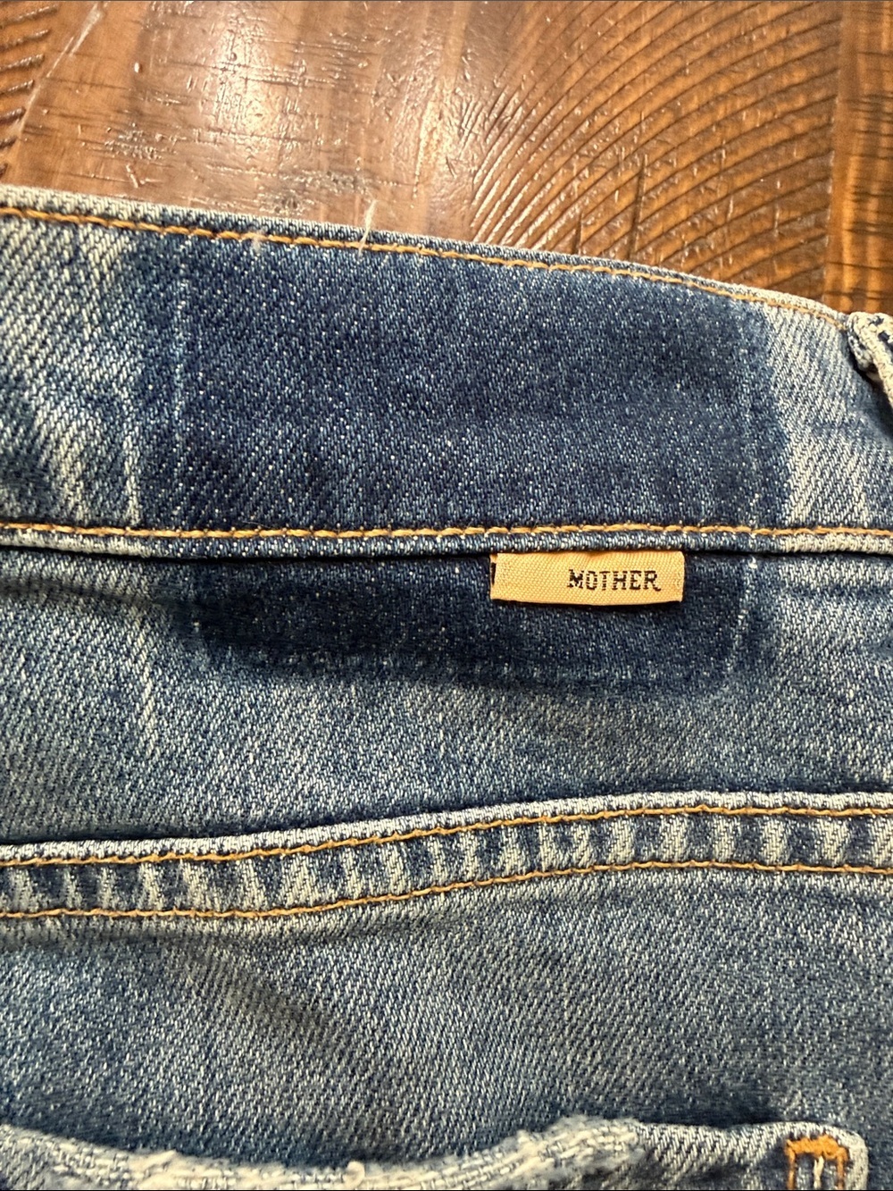 MOTHER Blue Distressed Flare Jeans - Picture 10 of 15